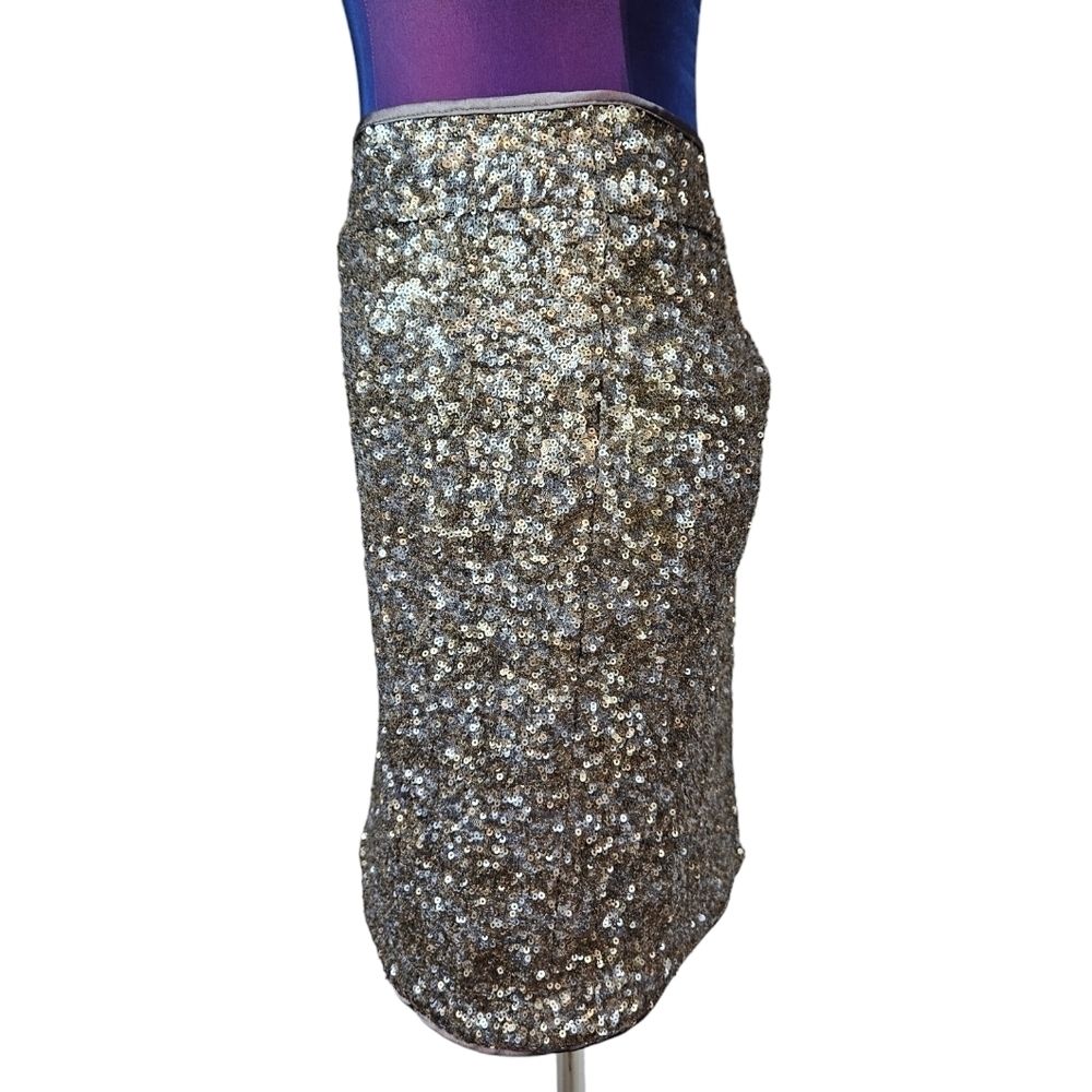 Cache Metallic Gold & Silver Sequin Mini Skirt Si… - image 3